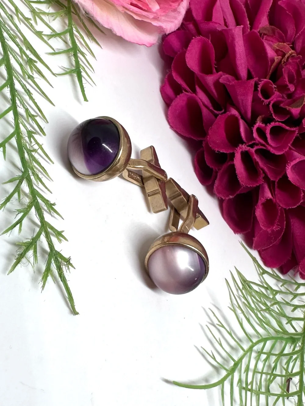VINTAGE⚜️ KREISLER CRAFT Acrylic Cabochon Cuff Links